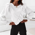 Damen Bluse mit Volants Sovae