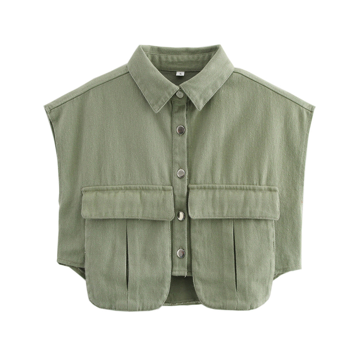 Damen ärmellose Utility-Bluse mit Taschen Sovae