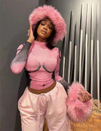 Damen Modisches Langarmshirt mit kreativem Grafikdesign Sovae