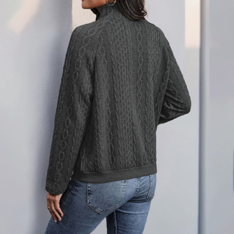Damen modische Kapuzenpullover mit Knopfleiste und Kängurutasche Sovae