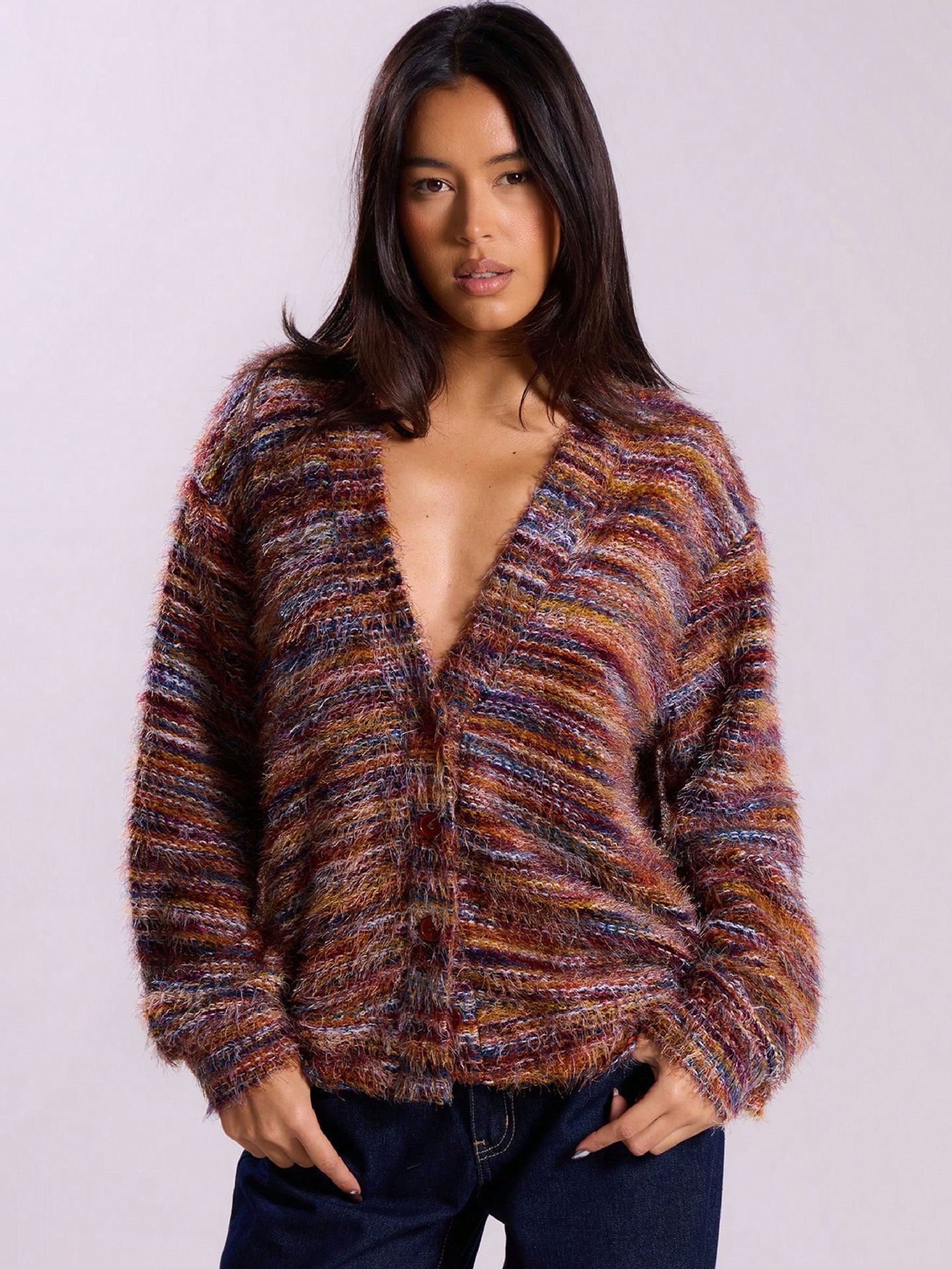 Damen Kuscheliger Strickcardigan Sovae
