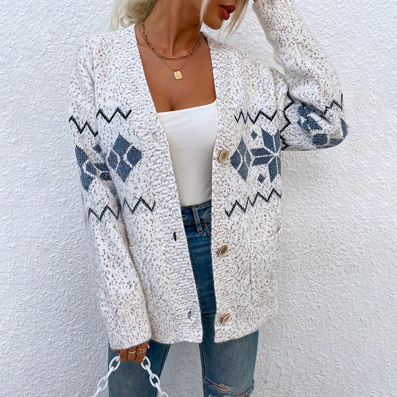 Damen Strickjacke mit klassischem Muster Sovae