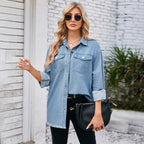 Damen Übergrößen Denim Hemdjacke Sovae