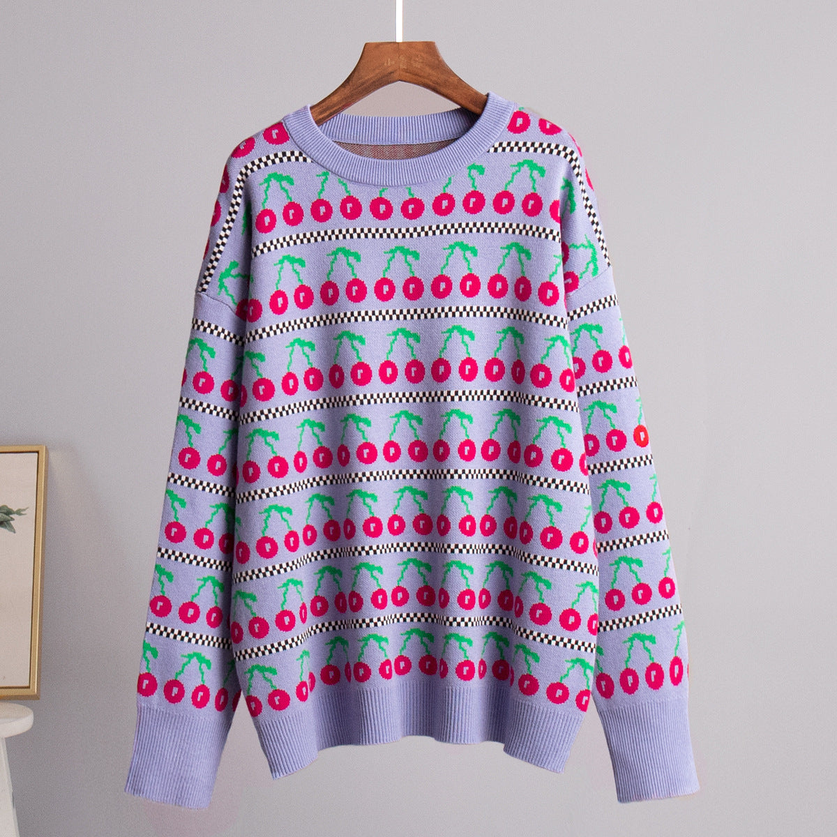 Damen Gemusterter Pullover mit fruchtigem Design Sovae