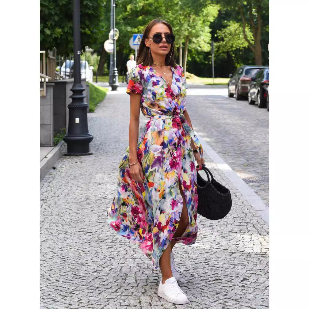 Damen Verspieltes Maxi-Rock-Kleid Sovae