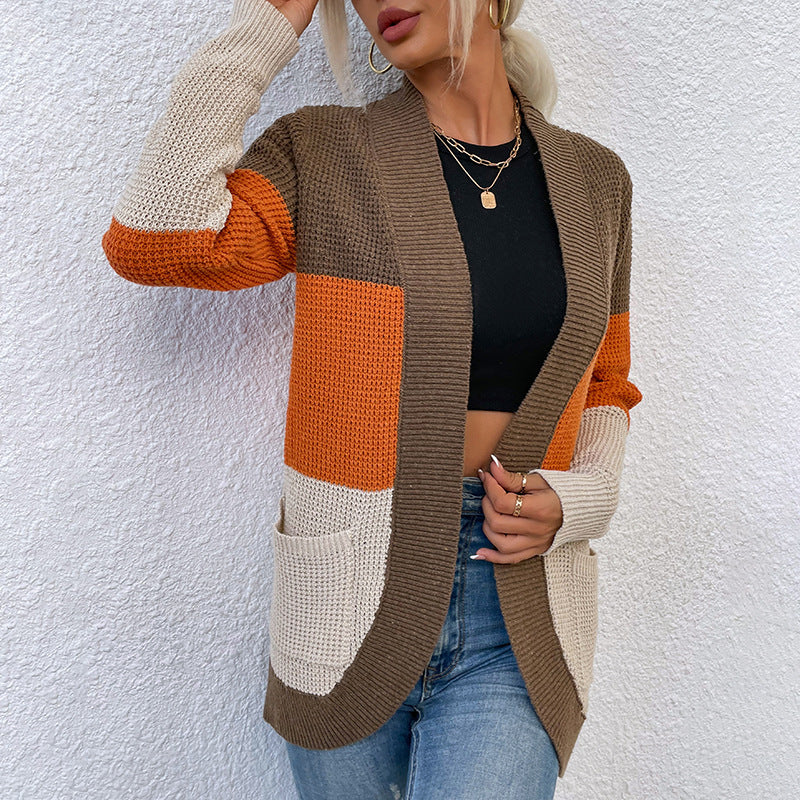 Damen Strickjacke mit luftiger Netzstruktur und praktischen Taschen Sovae