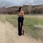 Damen Elegantes Jumpsuit mit weitem Bein Sovae