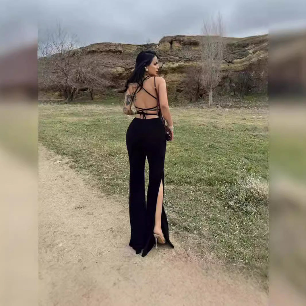 Damen Elegantes Jumpsuit mit weitem Bein Sovae