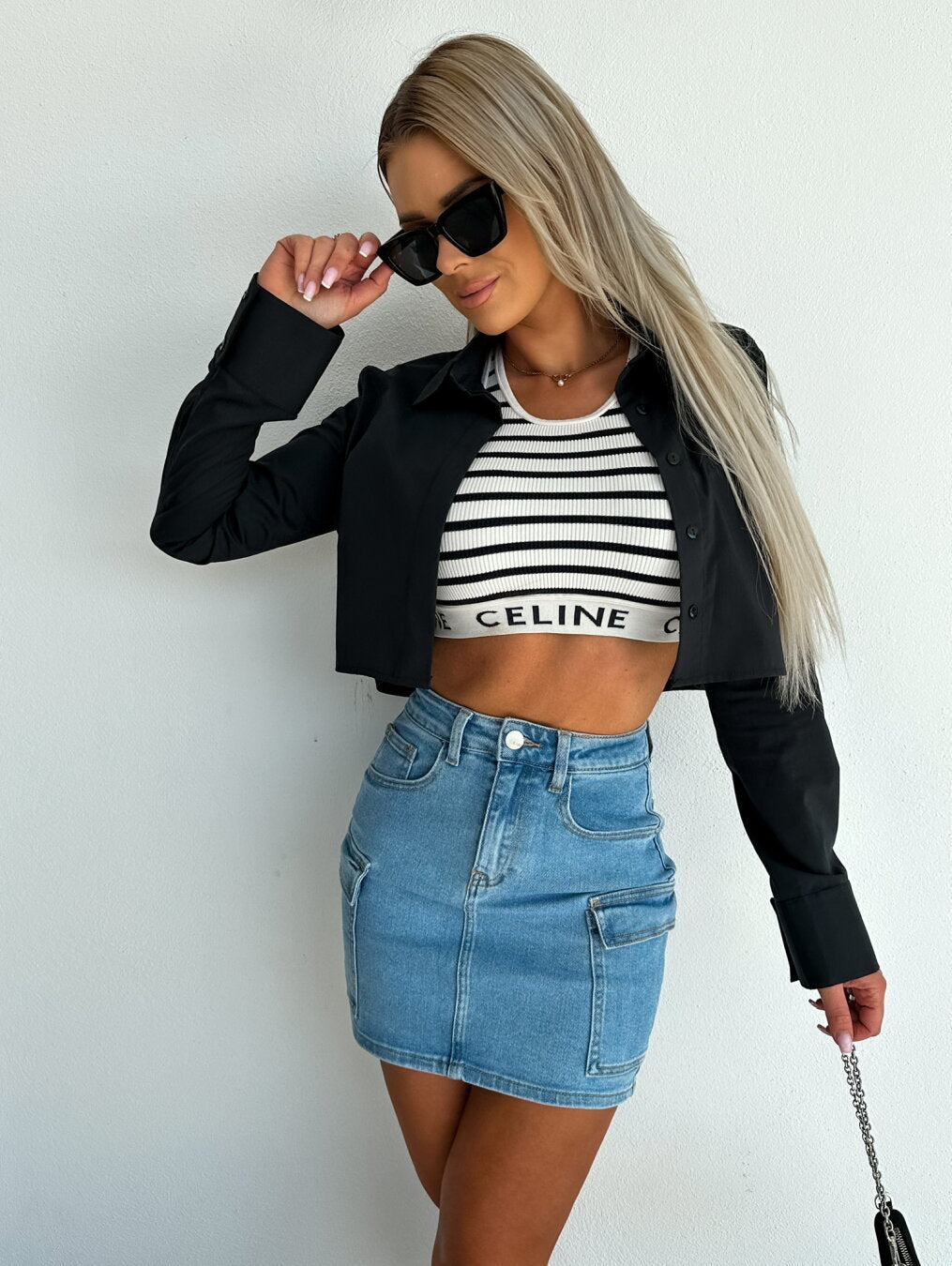 Damen modische Kurzjacke mit strukturiertem Schnitt Sovae