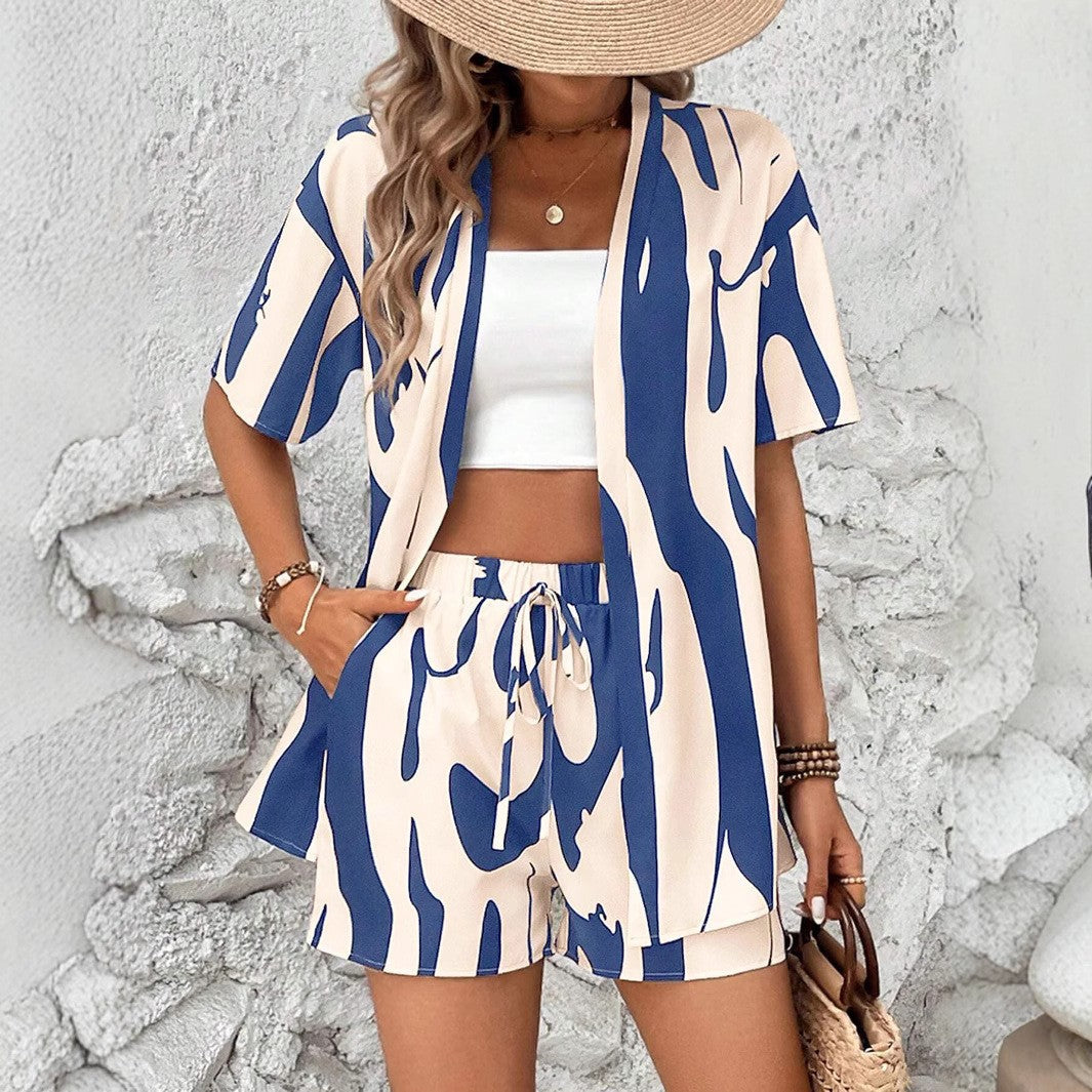 Damen Abstract Print Lounge Set Sovae