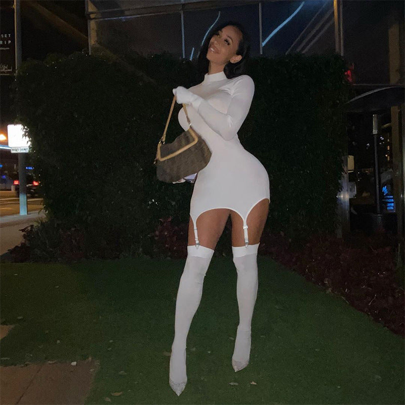 Damen figurbetontes Kleid mit langen Ärmeln und einzigartigen Cut-Outs Sovae