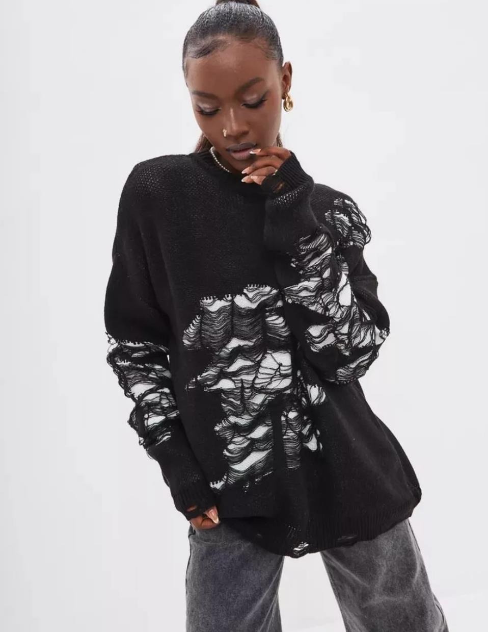 Damen grob gestrickter Oversized-Pullover mit einzigartiger Transparenzstruktur und modernen Akzenten Sovae