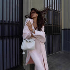 Damen Flauschiger Langstrickcardigan Sovae