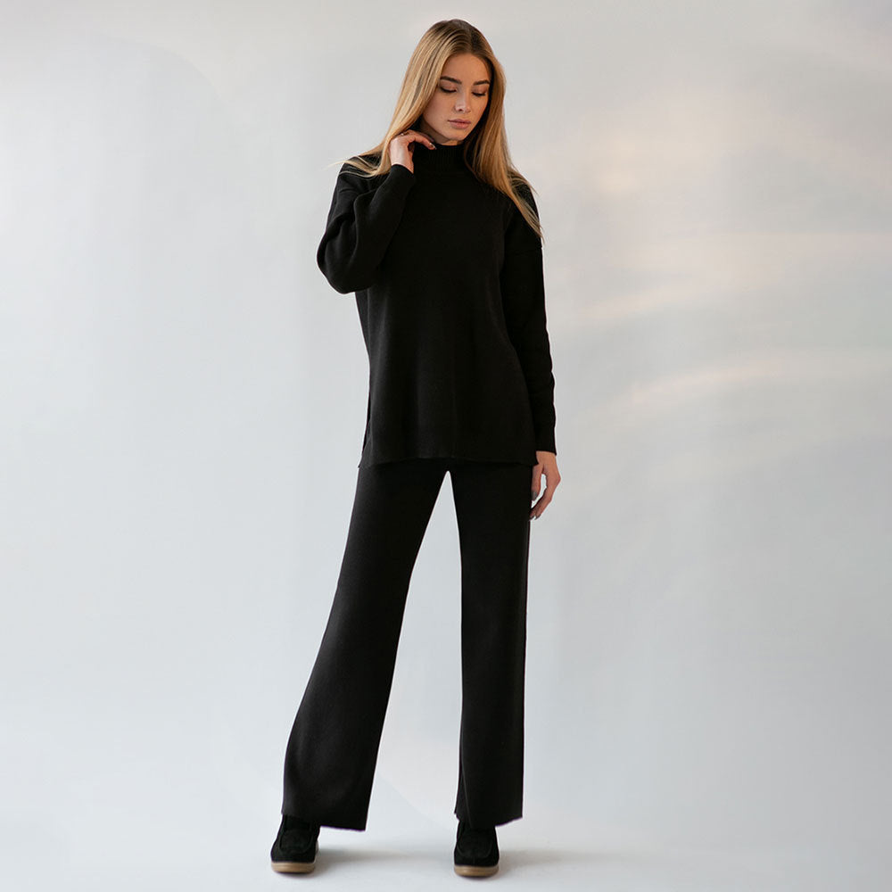 Damen komfortables Strick-Ensemble mit weitem Schnitt Sovae