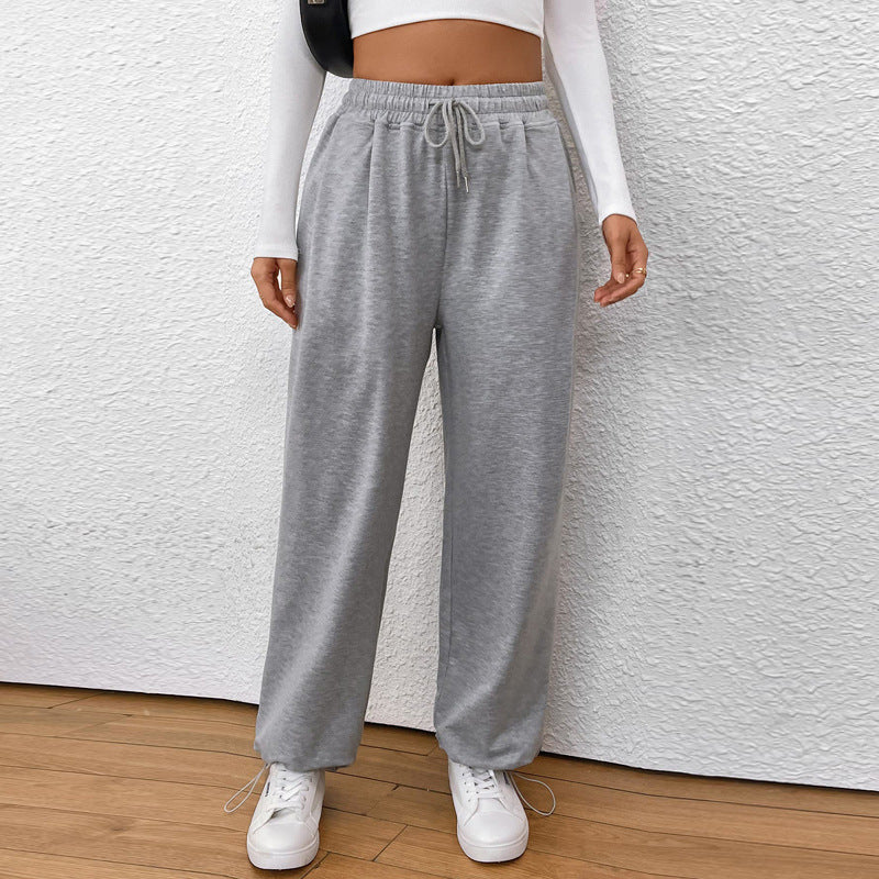 Damen bequeme Freizeithose mit elastischem Bund und praktischen Taschen Sovae