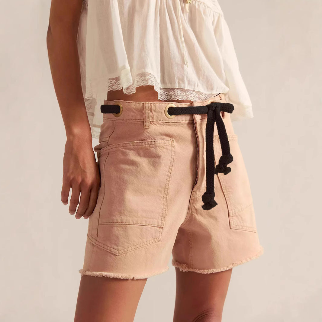 Damen lässige Relaxed-Fit Shorts mit praktischen Taschen Sovae