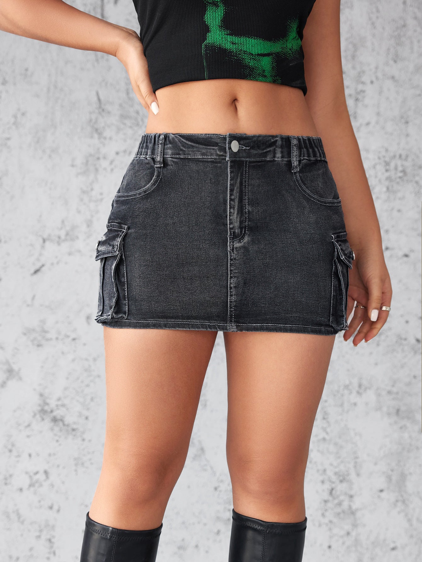 Damen Cargo Jeansrock Sovae