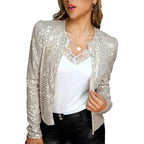 Damen glitzernde Strickjacke Sovae
