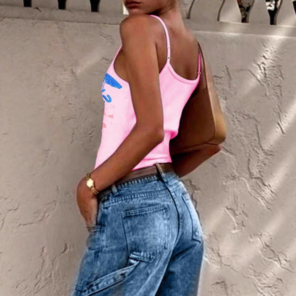 Damen Tank-Top mit kreativem Grafikdesign und lässigem Schnitt Sovae