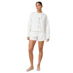 Damen Modische Jeansjacke mit knopflosem Design Sovae