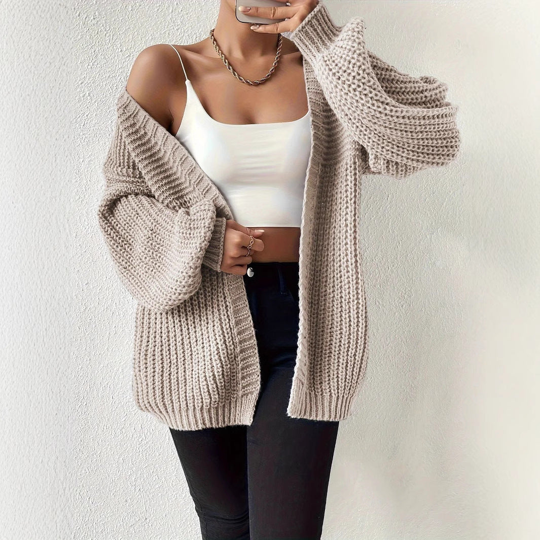 Damen lässige Strickjacke mit oversized Schnitt und weichem Material Sovae