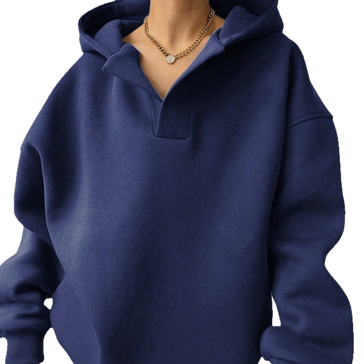 Damen lässiger Hoodie mit hohem Kragen und Oversized-Schnitt Sovae