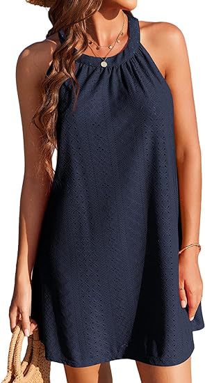 Damen Freizeit-Minikleid mit Rüschendetails Sovae