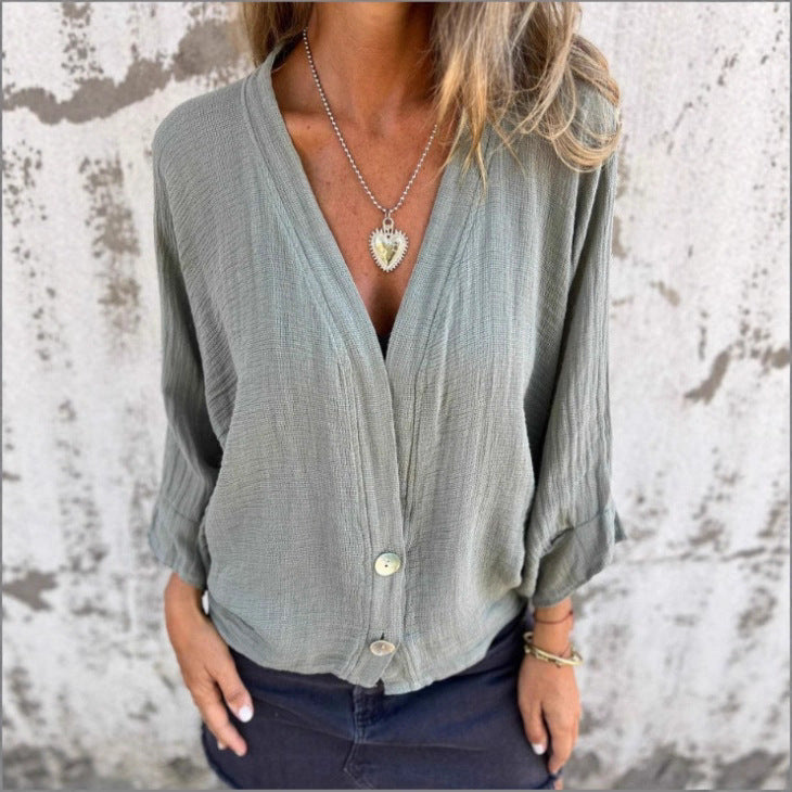 Damen lässige Oversized-Strickjacke mit Knopfdetails Sovae