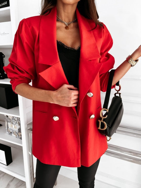 Damen modische Oversize Blazerjacke Sovae