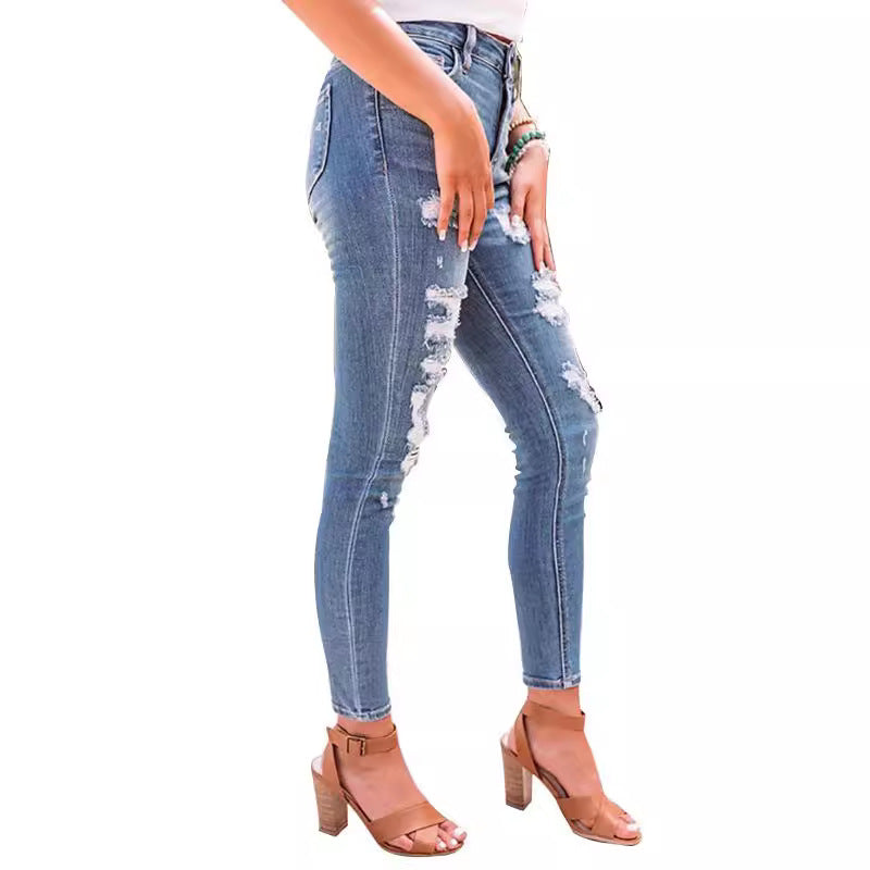 Damen Skinny Jeans im Used-Look Sovae