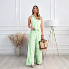 Damen luftiges Overall mit floralen Stickereien Sovae