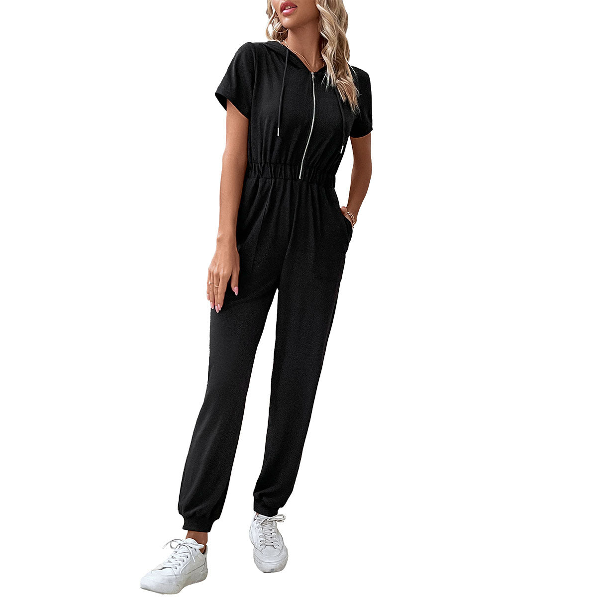 Damen Kapuzenoverall mit praktischem Reißverschluss und elastischem Bund Sovae