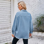 Damen Übergrößen Denim Hemdjacke Sovae