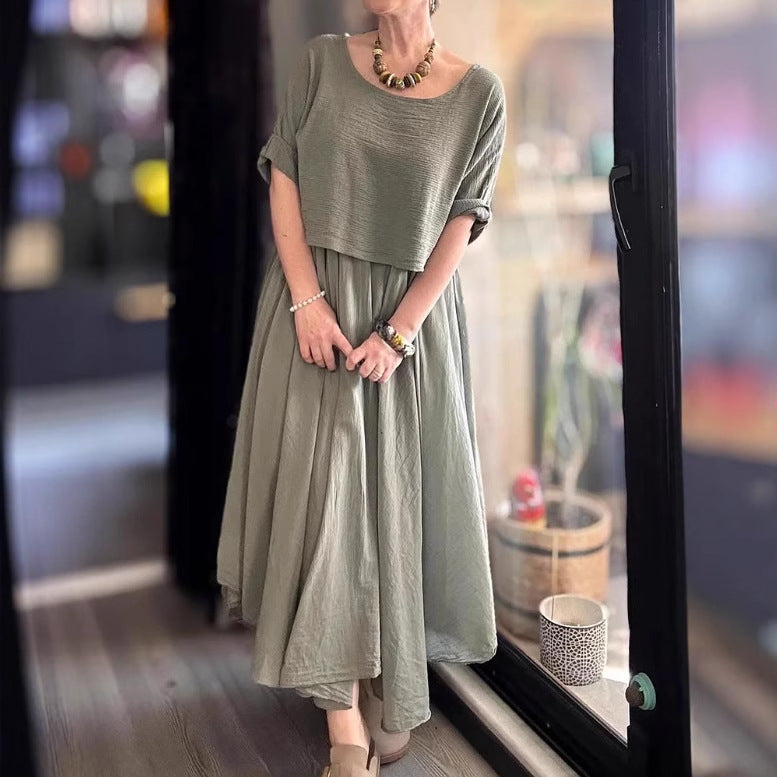 Damen luftiges Maxikleid mit einzigartiger Oberteilgestaltung Sovae