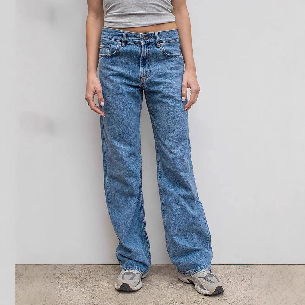 Damen Weite Jeans im modernen Vintage-Stil Sovae