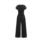 Damenlässiger Jumpsuit mit hohem Taillenschnitt und weitem Bein Sovae