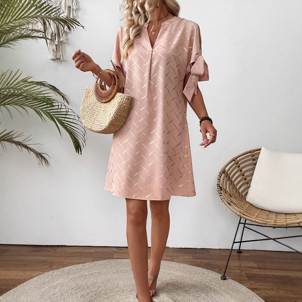 Damen modisches Kurzarmkleid Sovae