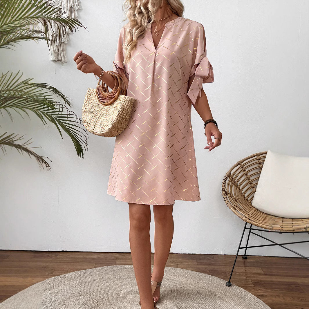 Damen modisches Kurzarmkleid Sovae