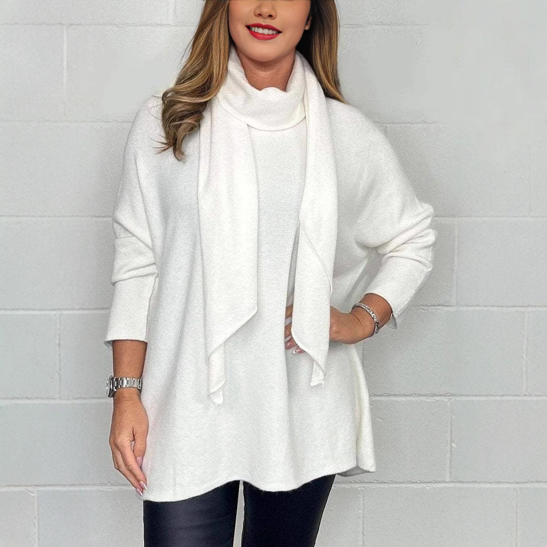 Damen Oversized Pullover mit Schalkragen Sovae