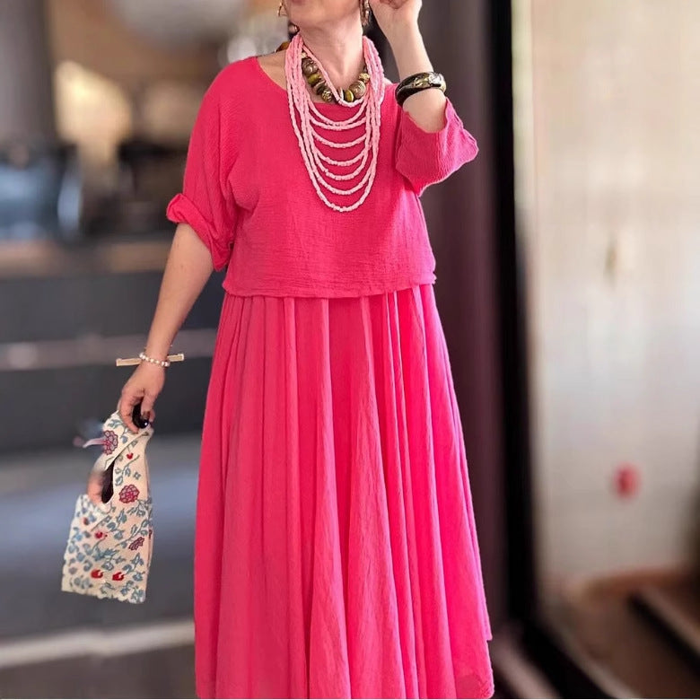 Damen luftiges Maxikleid mit einzigartiger Oberteilgestaltung Sovae