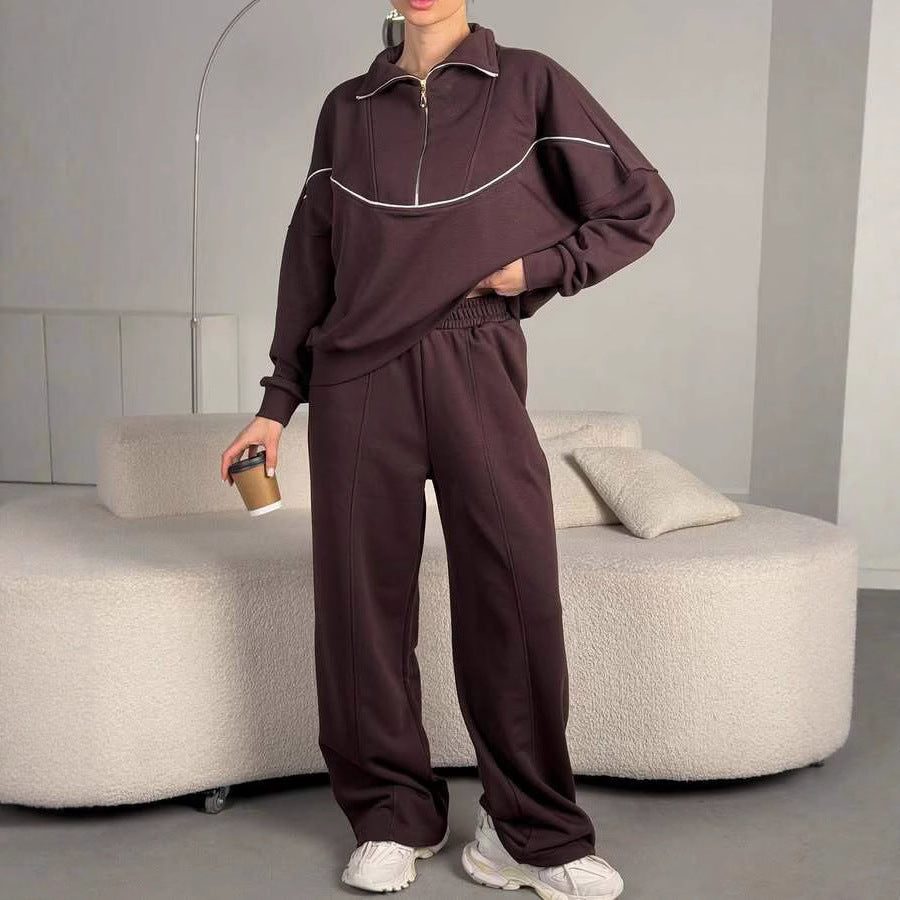 Damen Fleece Trainingsanzug mit Reißverschluss Sovae