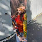 Damen Langarmshirt mit kunstvollem Grafikdesign Sovae