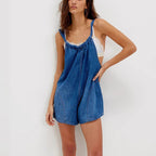 Damen modischer Jeans-Overall mit Spaghettiträgern Sovae
