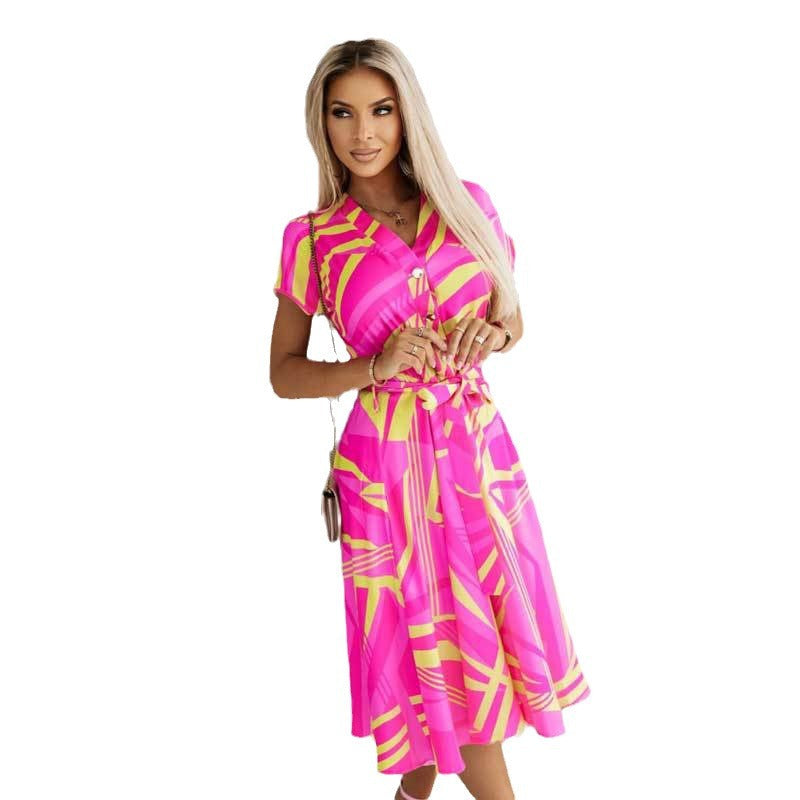 Damen Elegantly Tailored Floral Midi Dress Sovae