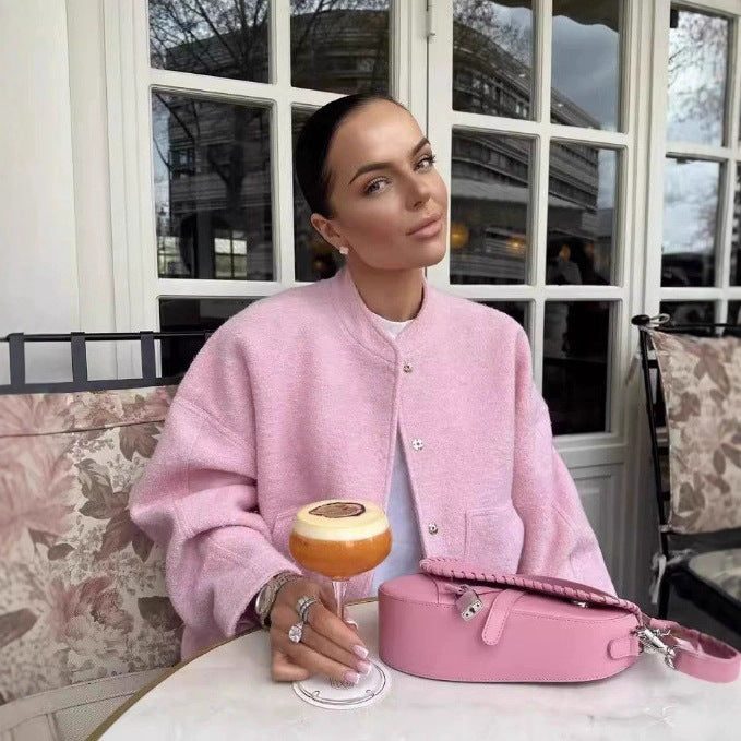 Damen lässige Fleecejacke mit geräumigen Taschen und elastischem Saum Sovae