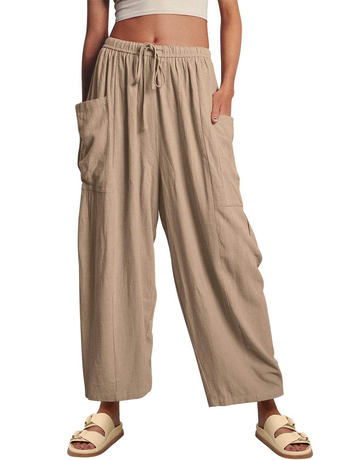Damen weite Leinenhose Sovae