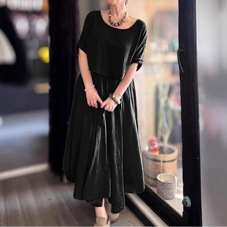 Damen luftiges Maxikleid mit einzigartiger Oberteilgestaltung Sovae