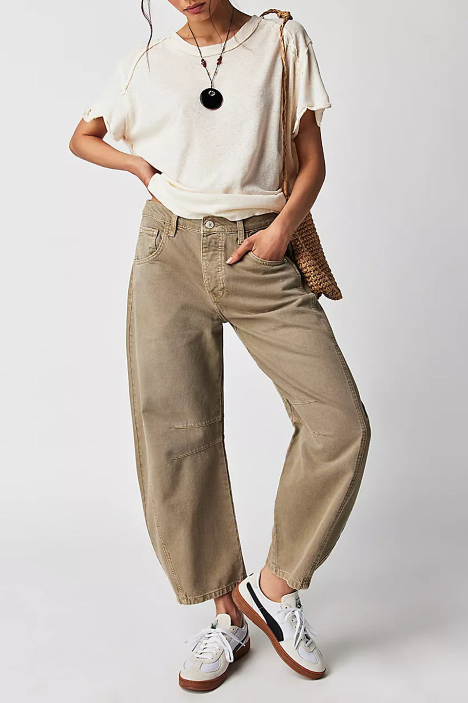 Damen Oversized Denim-Hosen Sovae