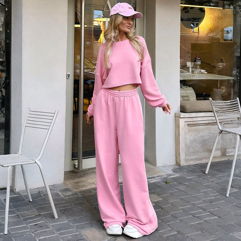 Damen bequeme und trendige Lounge-Hose mit elastischem Bund Sovae