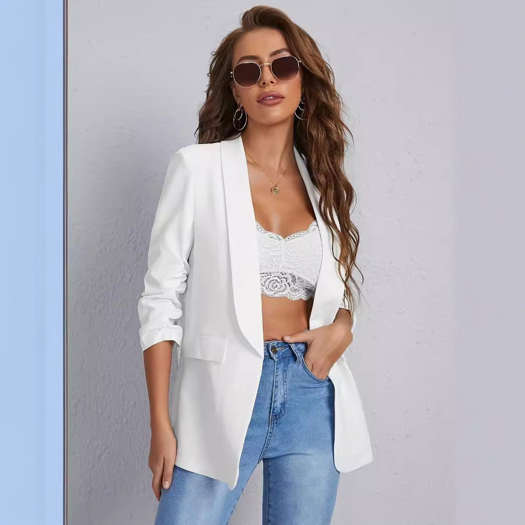Damen eleganter Blazer mit leichten Schulterpolstern Sovae